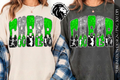 Cheer Sublimation Design PNG | Green Black Silver Sequins Product Image 6