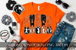 Glitter Sequins Cheer Sublimation Design PNG | Orange Black Product Image 3