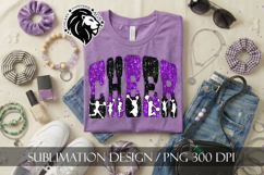 Glitter Sequins Cheer Sublimation Design PNG | Purple Black Product Image 2