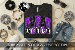 Glitter Sequins Cheer Sublimation Design PNG | Purple Black Product Image 3