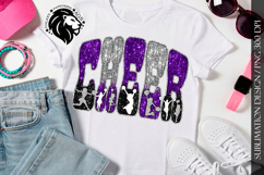 Cheer Sublimation Design PNG | Purple Black Silver Sequins Product Image 3