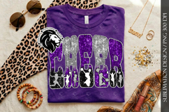 Cheer Sublimation Design PNG | Purple Black Silver Sequins Product Image 4