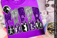 Cheer Sublimation Design PNG | Purple Black Silver Sequins Product Image 5