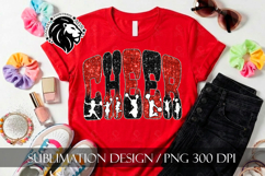 Glitter Sequins Cheer Sublimation Design PNG | Red Black Product Image 4