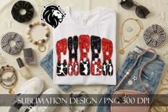 Glitter Sequins Cheer Sublimation Design PNG | Red Black Product Image 6