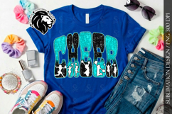 Glitter Sequins Cheer Sublimation Design PNG | Teal Black Product Image 1