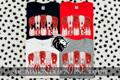 Glitter Sequins Cheer Sublimation Design PNG | Red White Product Image 3