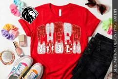 Glitter Sequins Cheer Sublimation Design PNG | Red White Product Image 9