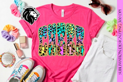Leopard Cheer Sublimation Design PNG | Gold Glitter Product Image 2