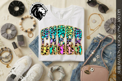 Leopard Cheer Sublimation Design PNG | Gold Glitter Product Image 3