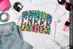 Leopard Cheer Sublimation Design PNG | Gold Glitter Product Image 1