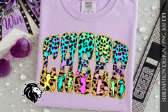 Leopard Cheer Sublimation Design PNG | Gold Glitter Product Image 5
