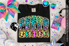 Leopard Cheer Sublimation Design PNG | Gold Glitter Product Image 4