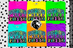 Leopard Cheer Sublimation Design PNG | Neon Colorful Product Image 2