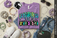 Leopard Cheer Sublimation Design PNG | Neon Colorful Product Image 5