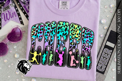 Leopard Cheer Sublimation Design PNG | Neon Colorful Product Image 7