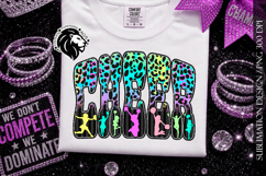 Leopard Cheer Sublimation Design PNG | Neon Colorful Product Image 8