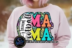 Football Mama Sublimation PNG | Colorful Leopard Doodle Product Image 2