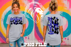 Blue Football Mama Tshirt Dtf Sublimation Design PNG Product Image 1