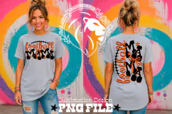 Orange Football Mama Tshirt Dtf Sublimation Design PNG Product Image 2
