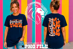 Orange Football Mama Tshirt Dtf Sublimation Design PNG Product Image 4