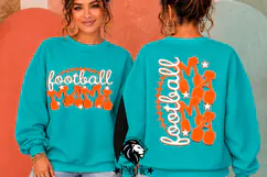 Orange Football Mama Tshirt Dtf Sublimation Design PNG Product Image 1