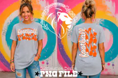 Orange Football Mama Tshirt Dtf Sublimation Design PNG Product Image 2