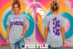 Purple Football Mama Tshirt Dtf Sublimation Design PNG Product Image 6