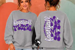 Purple Football Mama Tshirt Dtf Sublimation Design PNG Product Image 3