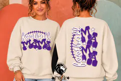 Purple Football Mama Tshirt Dtf Sublimation Design PNG Product Image 1