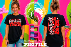 Red Football Mama Tshirt Dtf Sublimation Design PNG Product Image 3