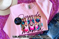 Leopards Mama Sublimation PNG DTF, Brush Strokes, Pink Product Image 1