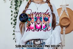 Leopards Mama Sublimation PNG DTF, Brush Strokes, Pink Product Image 2