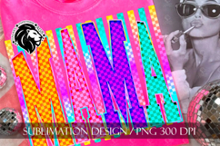Neon Striped Mama Sublimation PNG Product Image 5