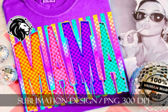 Neon Striped Mama Sublimation PNG Product Image 6