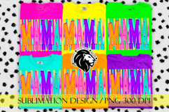 Neon Striped Mama Sublimation PNG Product Image 2