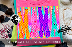 Neon Striped Mama Sublimation PNG Product Image 3