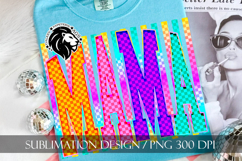 Neon Striped Mama Sublimation PNG Product Image 4