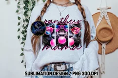 Panthers Mama Sublimation PNG DTF, Brush Strokes, Pink Product Image 2