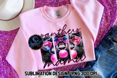 Panthers Mama Sublimation PNG DTF, Brush Strokes, Pink Product Image 1