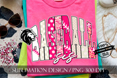 Baseball Sis Sister Sublimation PNG, Polka Dots Leopard Camo Product Image 2