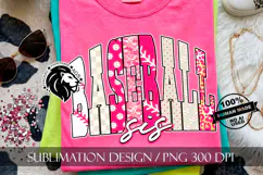 Baseball Sis Sister Sublimation PNG, Polka Dots Leopard Camo Product Image 2