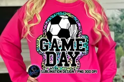 Soccer Game day Sublimation Design PNG | Colorful Leopard Product Image 2