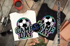 Soccer Game day Sublimation Design PNG | Colorful Leopard Product Image 1