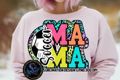 Soccer Mama Sublimation Design PNG | Colorful Leopard Doodle Product Image 2