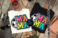 Soccer Mama Sublimation Design PNG | Colorful Leopard Doodle Product Image 1