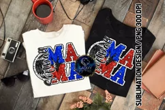 Patriotic Softball Mama Sublimation PNG | Dalmatian Dots Product Image 1