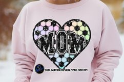 Colors Soccer Mom Sublimation PNG - Colors Heart Faux Sequin Product Image 1