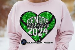 Green Faux Sequin Senior Mom Basketball 2024 Sublimation Product Image 1