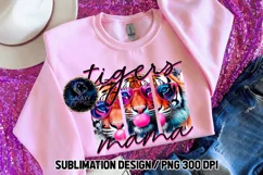 Tigers Mama Sublimation PNG DTF, Brush Strokes, Pink Product Image 2